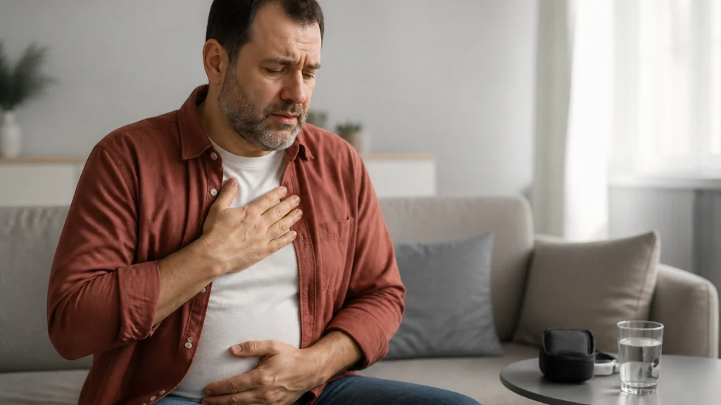 Illustration éditoriale pour l’article « Différence crise cardiaque ou angoisse : le comparatif »