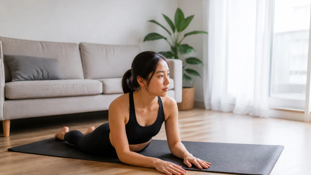 Illustration éditoriale pour l’article « Soulager votre dos grâce aux exercices pilates efficaces »